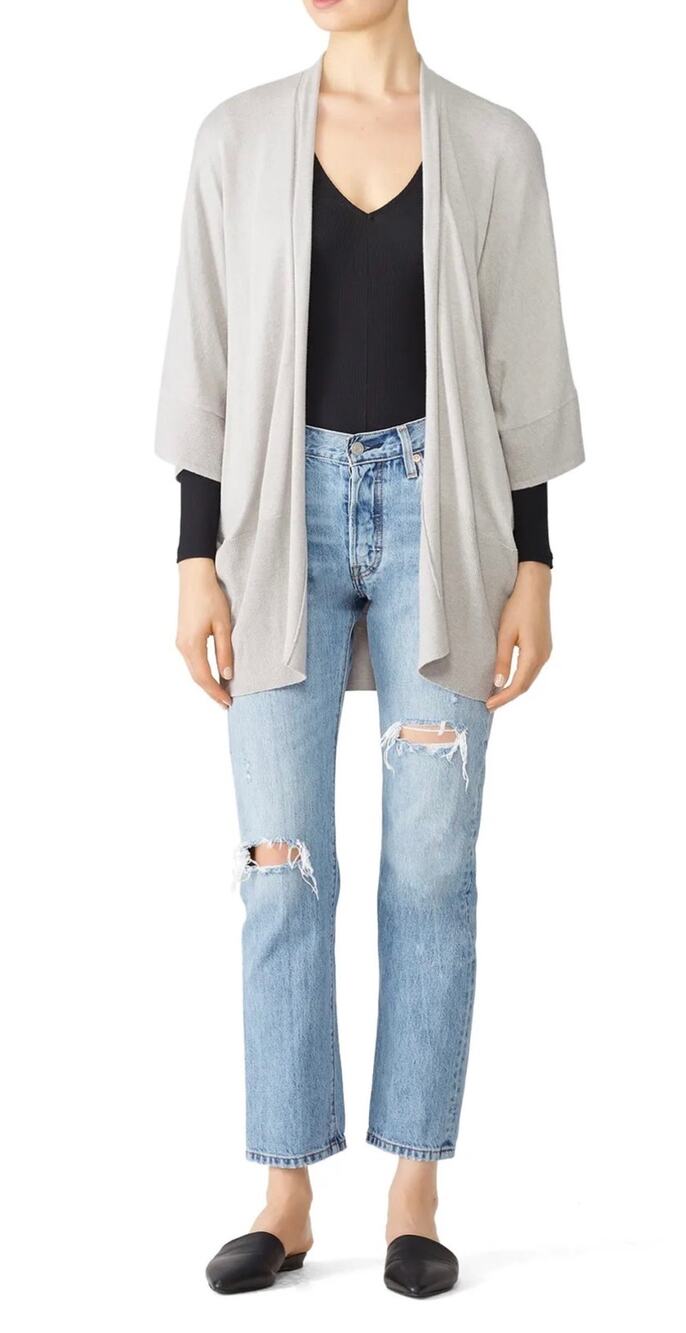 Natori Light Gray Cardigan S